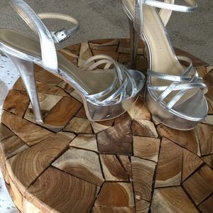 Chinese Laundry Silver platform Stilletos